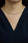 7.28 Carats Round Brilliant Cut Diamond Riviera Necklace in Yellow Gold