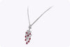 16.25 Carats Total Briolette Ruby Chandelier Drop Necklace in White Gold