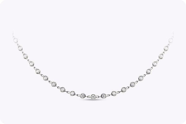 6.76 Carats Total Round Brilliant Cut Diamond By the Yard Necklace in Platinum