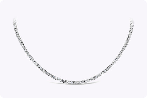 9.80 Carats Total Round Brilliant Cut Diamond Classic Tennis Necklace in White Gold