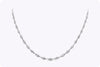 3.39 Carats Total Round Brilliant Cut Diamond Necklace in White Gold