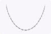 3.39 Carat Round Brilliant Diamond by The Yard Necklace in White Gold