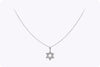 0.58 Carats Round Diamond Star of David Pendant Necklace in White Gold