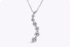 2.11 Carats Total Seven-Stone Graduating Round Diamond Pendant Necklace in White Gold