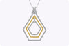 0.63 Carats Total Brilliant Round Diamond Open-Work Pentagon Pendant Necklace in Yellow Gold and Platinum
