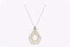 0.63 Carats Total Brilliant Round Diamond Open-Work Pentagon Pendant Necklace in Yellow Gold and Platinum