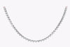 43.58 Carats Total Round Brilliant Cut Diamond Tennis Necklace in White Gold