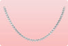 43.58 Carat Total Brilliant Round Diamond Three Prong Tennis Necklace in White Gold