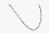 43.58 Carats Total Round Brilliant Cut Diamond Tennis Necklace in White Gold