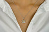 1.77 Carats Total Yellow and White Trillion Diamond Star Pendant Necklace in Yellow Gold and Platinum