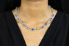 37.41 Carats Total Multi-Color Oval Cut Sapphire & Diamond Necklace in White Gold