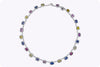 37.41 Carats Total Multi-Color Oval Cut Sapphire & Diamond Necklace in White Gold