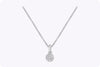 0.34 Carat Round Diamond Bezel Solitaire Pendant Necklace in White Gold