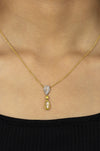 GIA Certified 1.18 Carats Pear Shape Yellow Diamond Pendant Necklace in Yellow Gold & Platinum