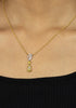 2.47 Carats Total Pear Cut Fancy Intense Yellow & White Diamond Pendant Necklace in Yellow Gold and Platinum