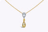 GIA Certified 1.18 Carats Pear Shape Yellow Diamond Pendant Necklace in Yellow Gold & Platinum