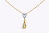 GIA Certified 1.18 Carat Pear Shape Fancy Intense Yellow Diamond Pendant Necklace in Yellow Gold and Platinum