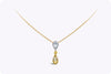 GIA Certified 1.18 Carats Pear Shape Yellow Diamond Pendant Necklace in Yellow Gold & Platinum