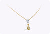 GIA Certified 1.18 Carats Pear Shape Yellow Diamond Pendant Necklace in Yellow Gold & Platinum