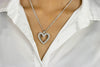 3.75 Carats Total Round Brilliant Diamond Open Work 3D Heart Pendant Necklace in Platinum