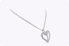 3.75 Carats Total Round Brilliant Diamond Open Work 3D Heart Pendant Necklace in Platinum