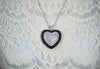 17.70 Carats Total Black and White Round Diamond Heart Shape Pendant Necklace in White Gold