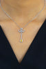 0.43 Carats Pear Shape Fancy Yellow Diamond with White Diamond Gold Drop Necklace in White & Yellow Gold