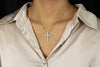 1.18 Carats Total Round Brilliant Diamond Byzantine Cross Pendant Necklace in White Gold