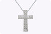 1.18 Carats Total Round Brilliant Diamond Byzantine Cross Pendant Necklace in White Gold