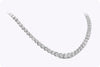 Vintage 16.10 Carats Total Round Brilliant Cut Diamond Tennis Necklace in Platinum