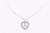 1.81 Carats Total Mixed Cut Diamonds Heart Shape Pendant Necklace in White Gold