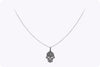 0.40 Carats Round Diamond Black Rhodium Hamsa Hand Pendant Necklace in Black Rhodium