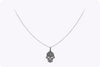 0.40 Carat Round Cut Diamond Hamsa Hand Pendant Necklace in Black Rhodium