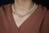30.56 Carats Total Graduating Mixed Cut Diamond Necklace in White Gold