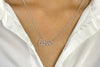 0.45 Carats Total Brilliant Round Cut Diamond Love Pendant Necklace in White Gold