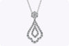 1.27 carats Total Open-Work Diamond Drop Pendant Necklace in White Gold