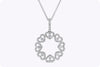 0.73 Carats Total Brilliant Round Cut Diamond Openwork Heart Shape Pendant Necklace in White Gold