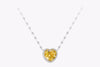 GIA Certified 7.77 Carats Heart Shape Yellow Diamond Pendant Necklace in Two-Tone Gold