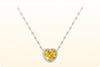 GIA Certified 7.77 Carat Heart Shape Fancy Yellow Diamond Double-Sided Pendant Necklace in Two-Tone
