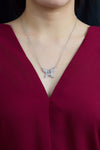 1.34 Carat Diamond Butterfly Pendant Necklace in White Gold