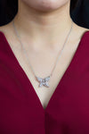 1.34 Carat Diamond Butterfly Pendant Necklace in White Gold