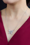 1.34 Carat Diamond Butterfly Pendant Necklace in White Gold