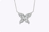 1.34 Carat Diamond Butterfly Pendant Necklace in White Gold