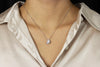 0.77 Carats Total Pave Diamond Crescent Moon Pendant Necklace in White Gold