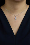 1.06 Carats Marquise Cut Diamond Halo Pendant Necklace in White Gold