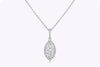 1.06 Carats Marquise Cut Diamond Halo Pendant Necklace in White Gold