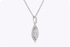 1.06 Carats Marquise Cut Diamond Halo Pendant Necklace in White Gold