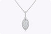 1.06 Carats Marquise Cut Diamond Halo Pendant Necklace in White Gold