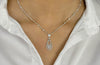 1.68 Carats Total Heart Shape Diamond Pendant Necklace in White Gold