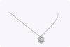 1.25 Carats Total Brilliant Round Cut Diamond Cluster pendant Necklace in White Gold